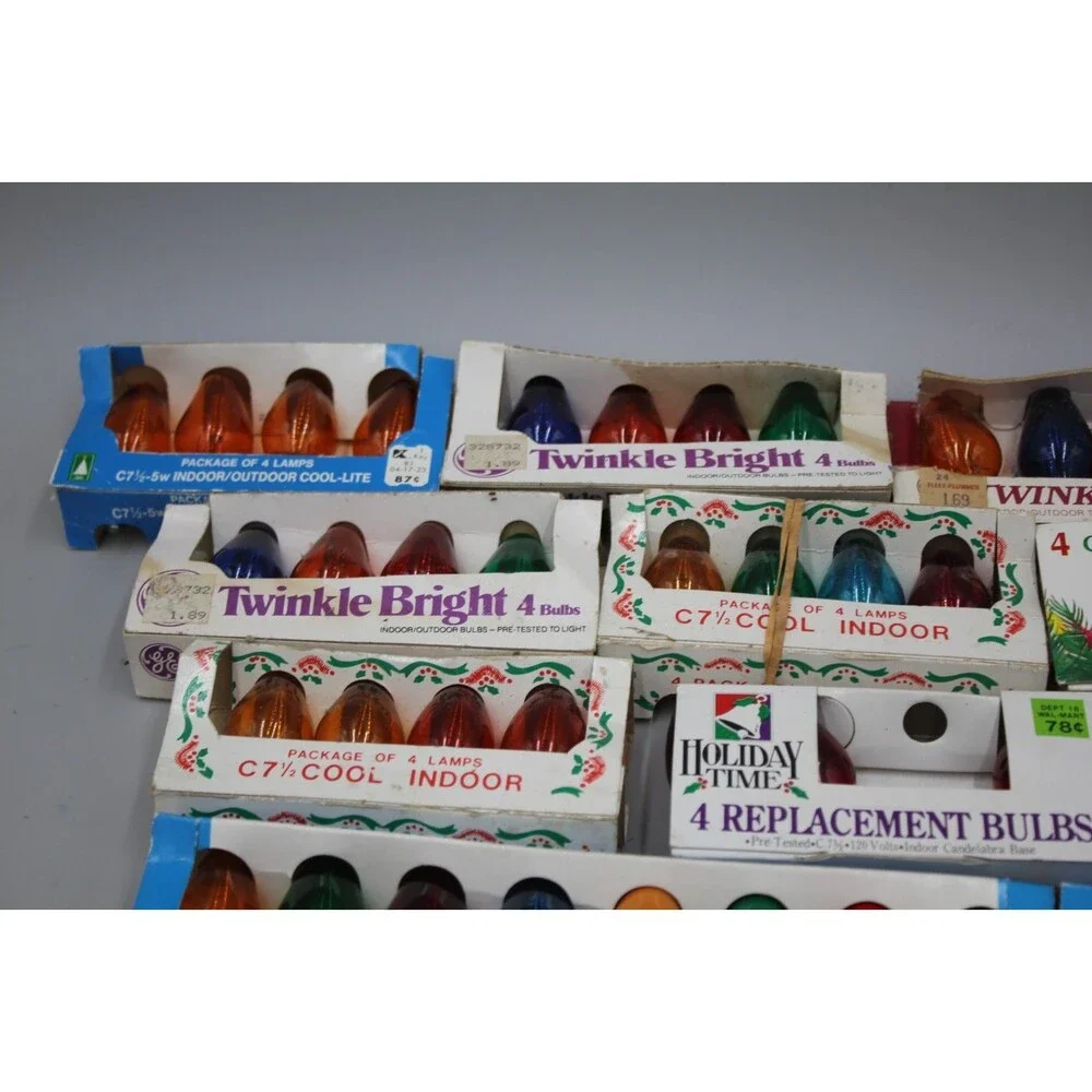 55+ Pcs C7 Replacement Bulb Lot Light Christmas Vintage Twinkle Bright Cool GE